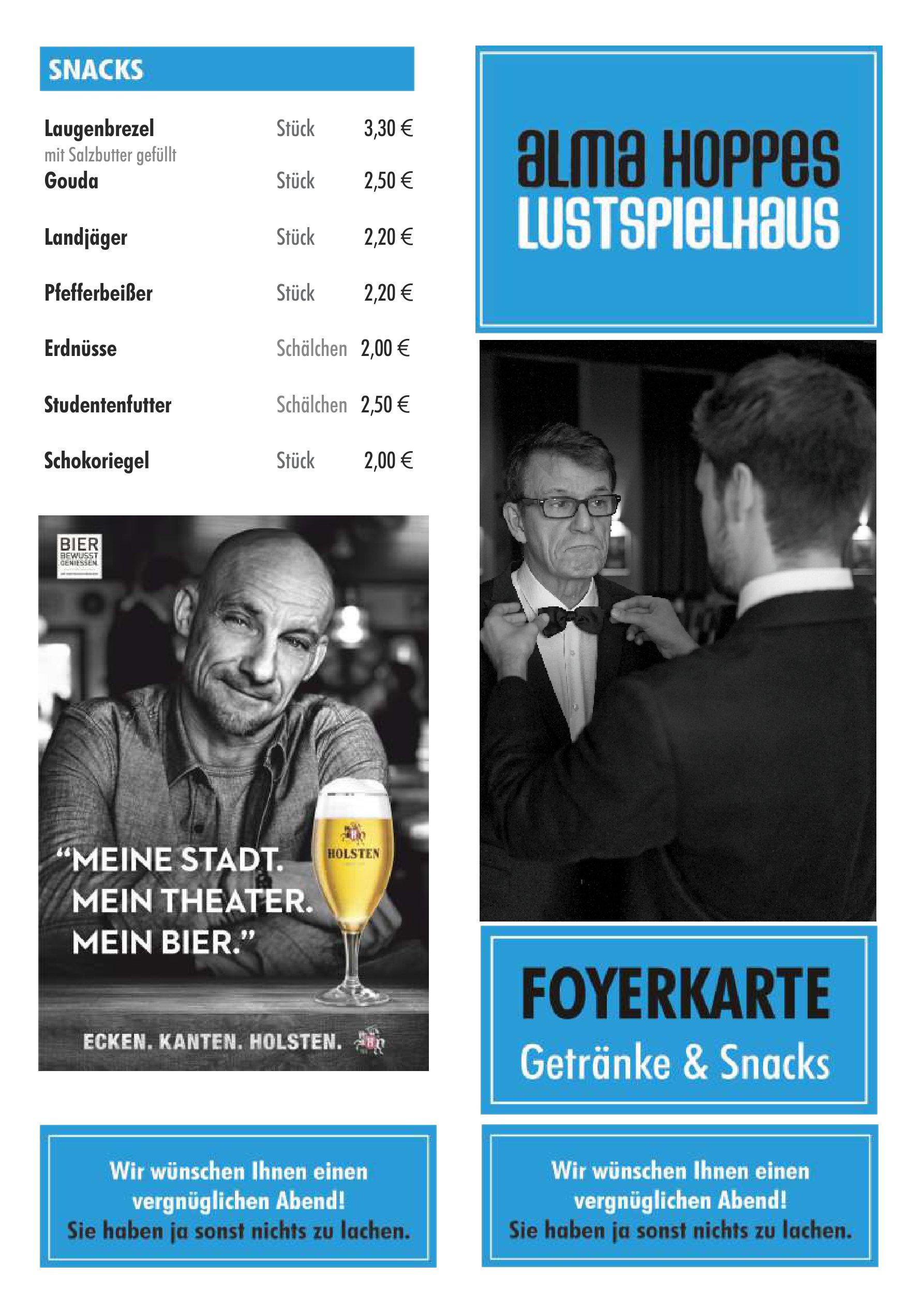 Getränkekarte Seite 1